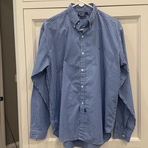 Polo Ralph Lauren Men’s Size 20 Classic Fit Blue Stripe Shirt Pony VTG bluelabel